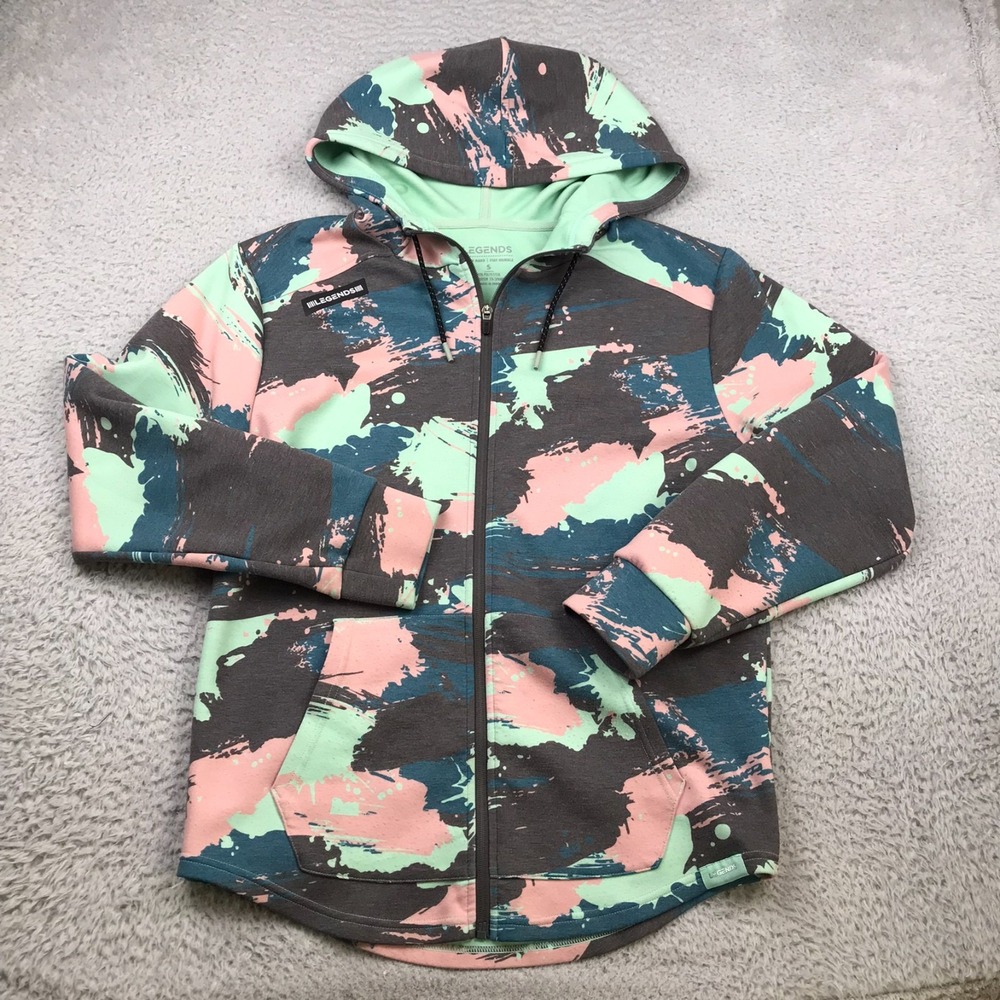 Legends Hawthorne Tech Hoodie Mens S Camo Paint Splatter Full Zip Sweater